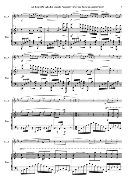 Ali Ben Sou Alle: Grande Fantaisie Variée sur "Lucia di Lammermoor" for alto saxophone and piano