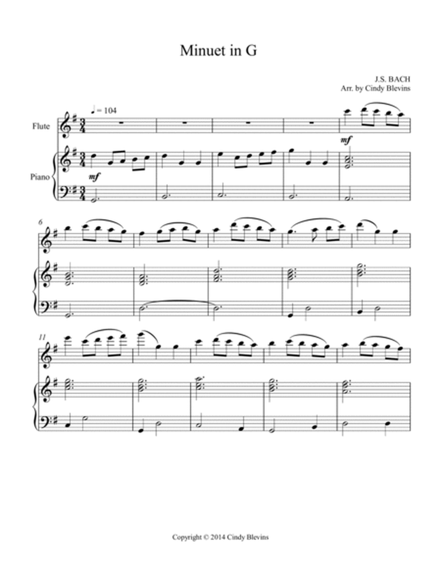 Minuet in G, for Piano and Flute image number null