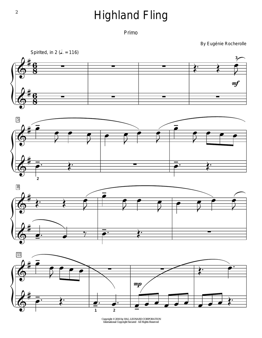 Highland Fling Highland Fling Piano Duet scores gallery preview page 2