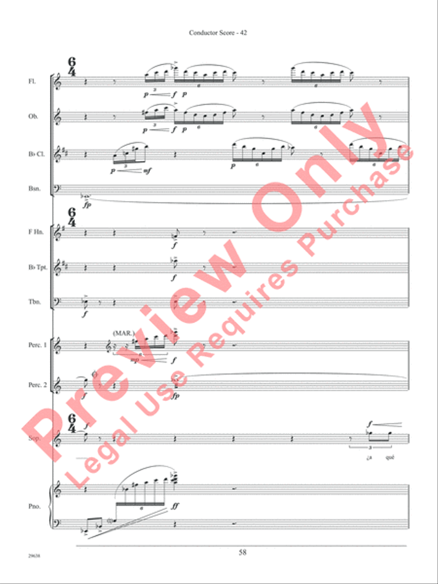 Three Spanish Songs (for Soprano and Wind Ensemble) Concert Band scores gallery preview page 47