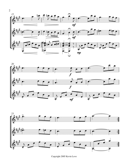 from Drei Klavierstucke, No. 2 (Flute, Violin and Guitar) - Score and Parts image number null