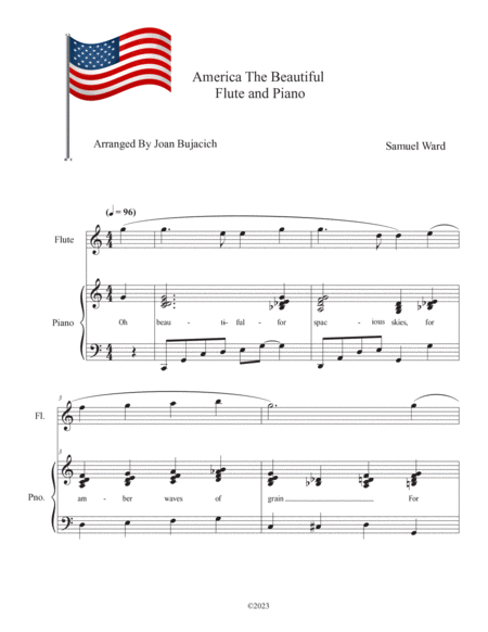 America The Beautiful, Flute and Piano image number null