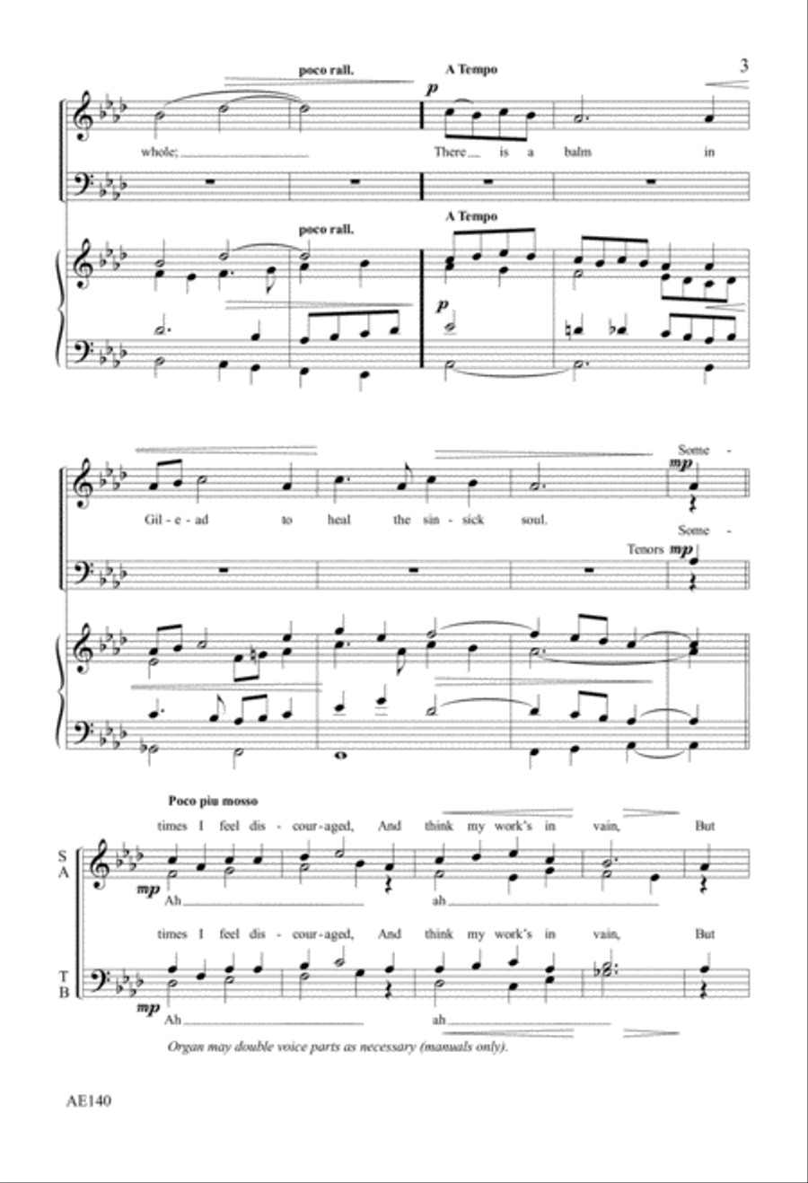 There Is a Balm in Gilead 4-Part scores gallery preview page 3
