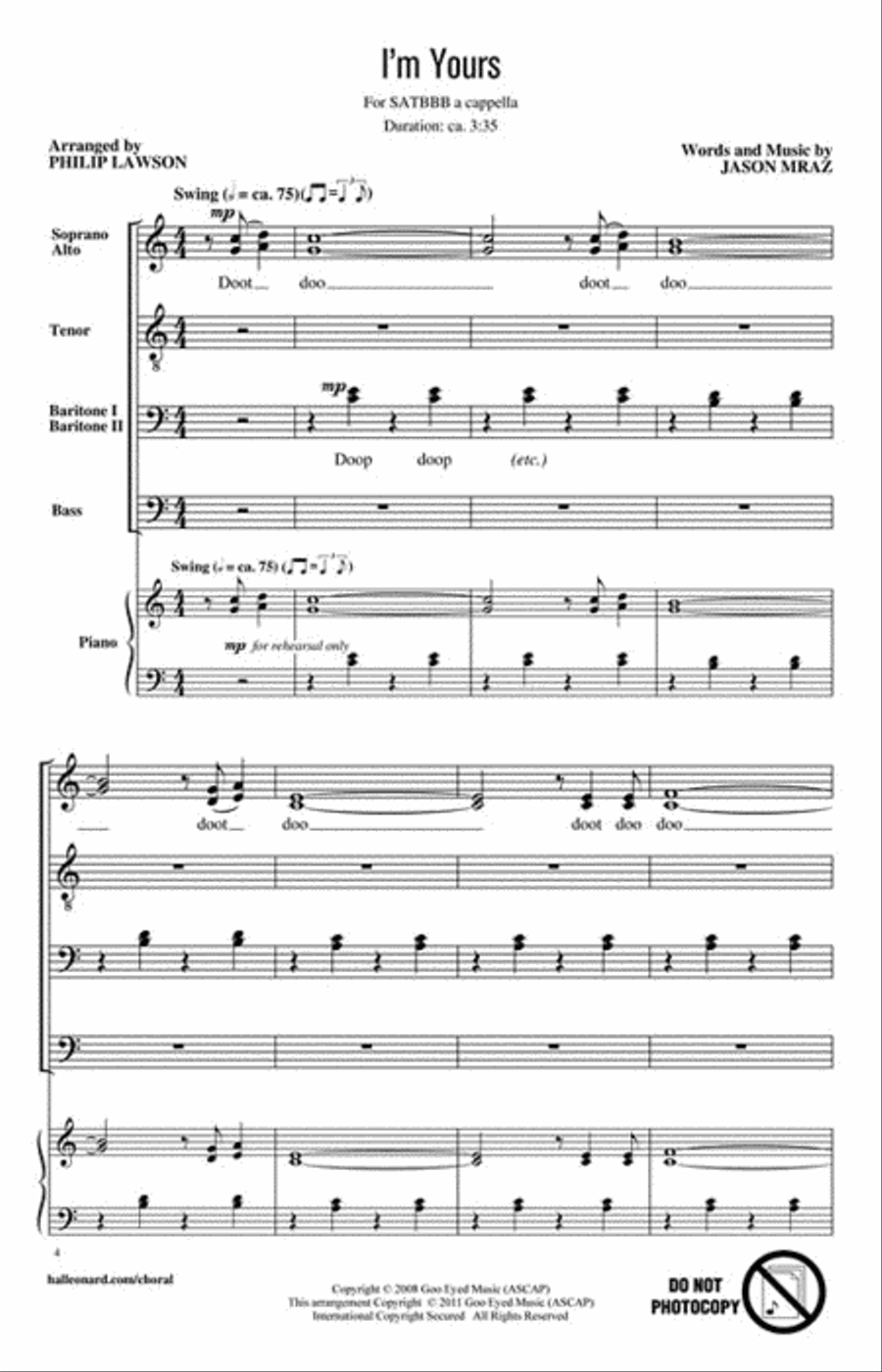 I'm Yours Divisi scores gallery preview page 2