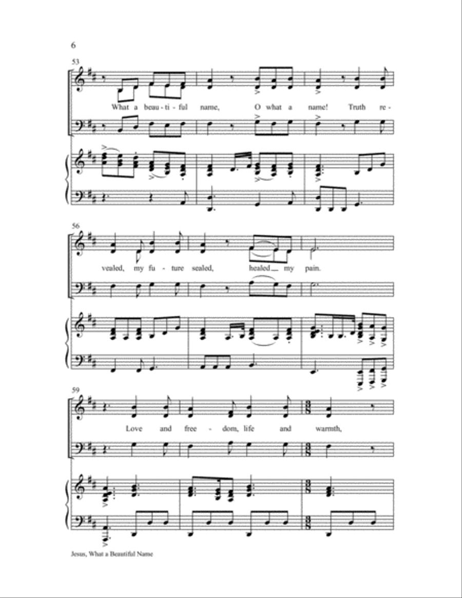 Jesus, What a Beautiful Name 3-Part scores gallery preview page 6