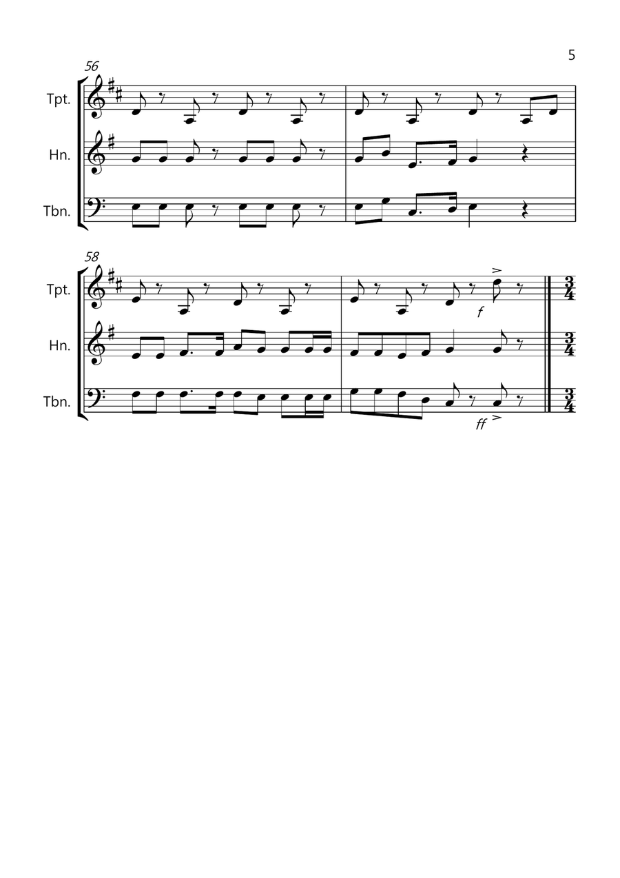 8 Easy Christmas Trios for Brass Brass Ensemble scores gallery preview page 5