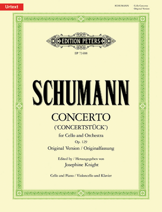 Book cover for Cello Concerto in A minor Op. 129 (Orig. Version) (Edition for Cello and Piano)