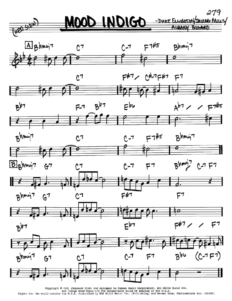 Mood Indigo B-Flat Instrument scores gallery preview page 1