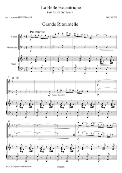 Erik Satie - La Belle Excentrique - piano trio