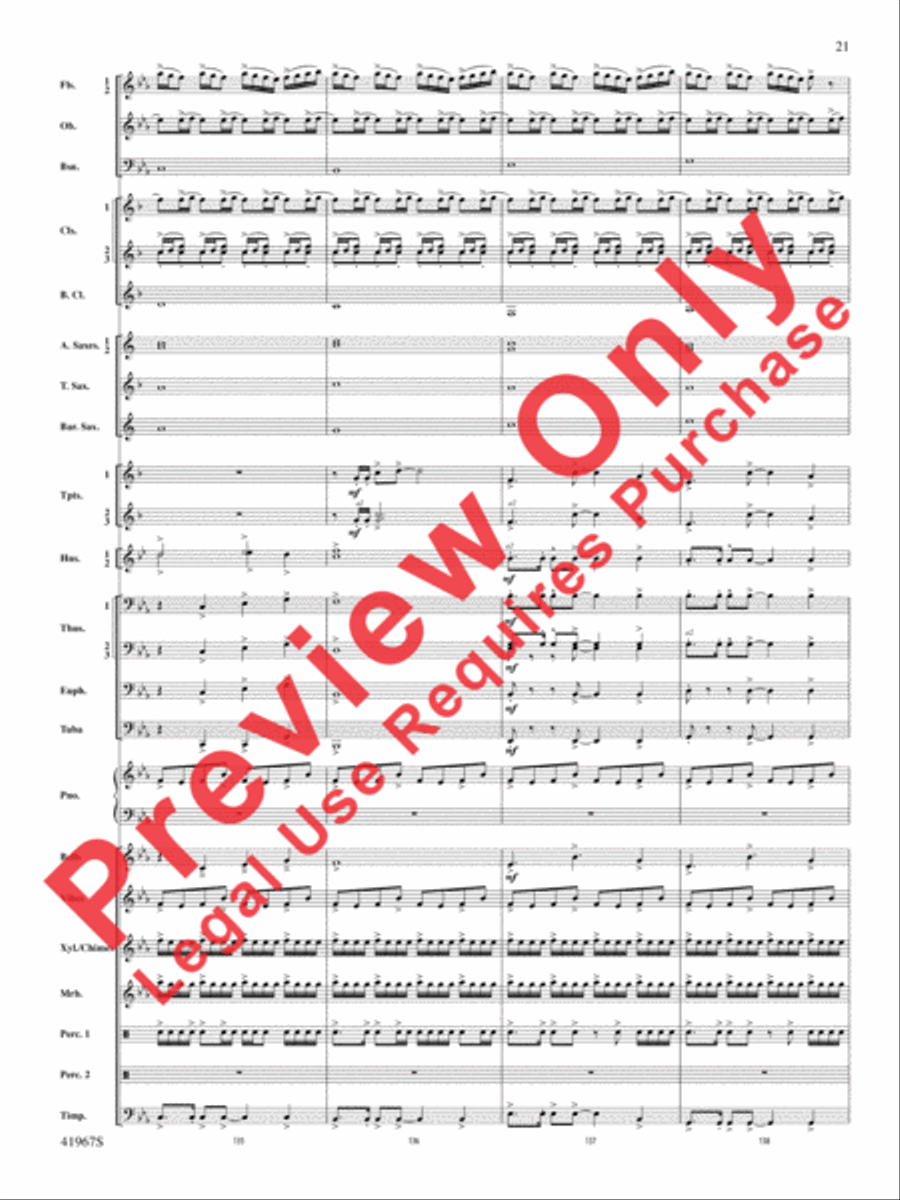 Seven Hills Overture Concert Band scores gallery preview page 22