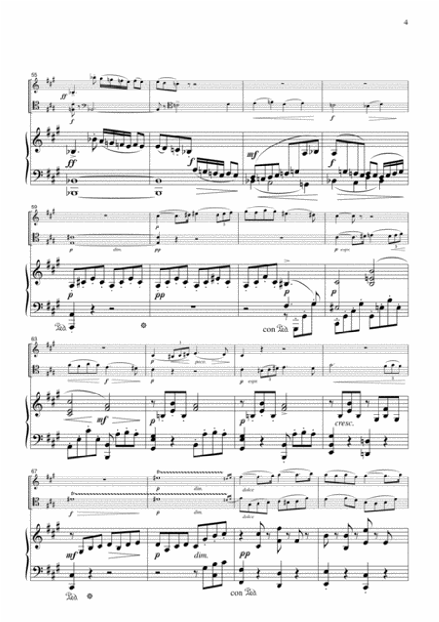 Faure Pavane, for piano trio, PF001 Piano Trio scores gallery preview page 4