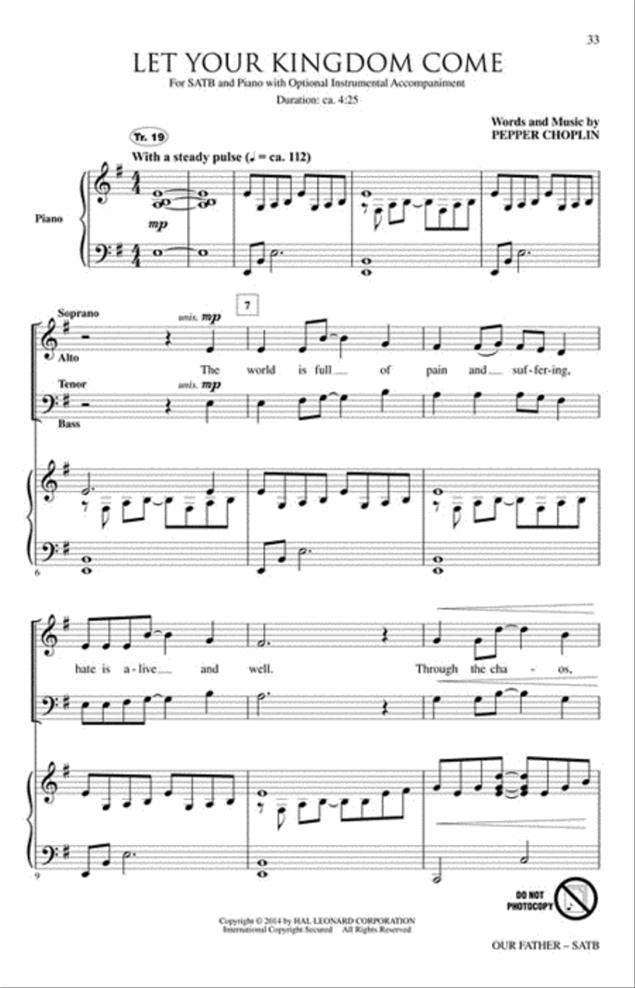 Our Father Our Father Choir scores gallery preview page 4