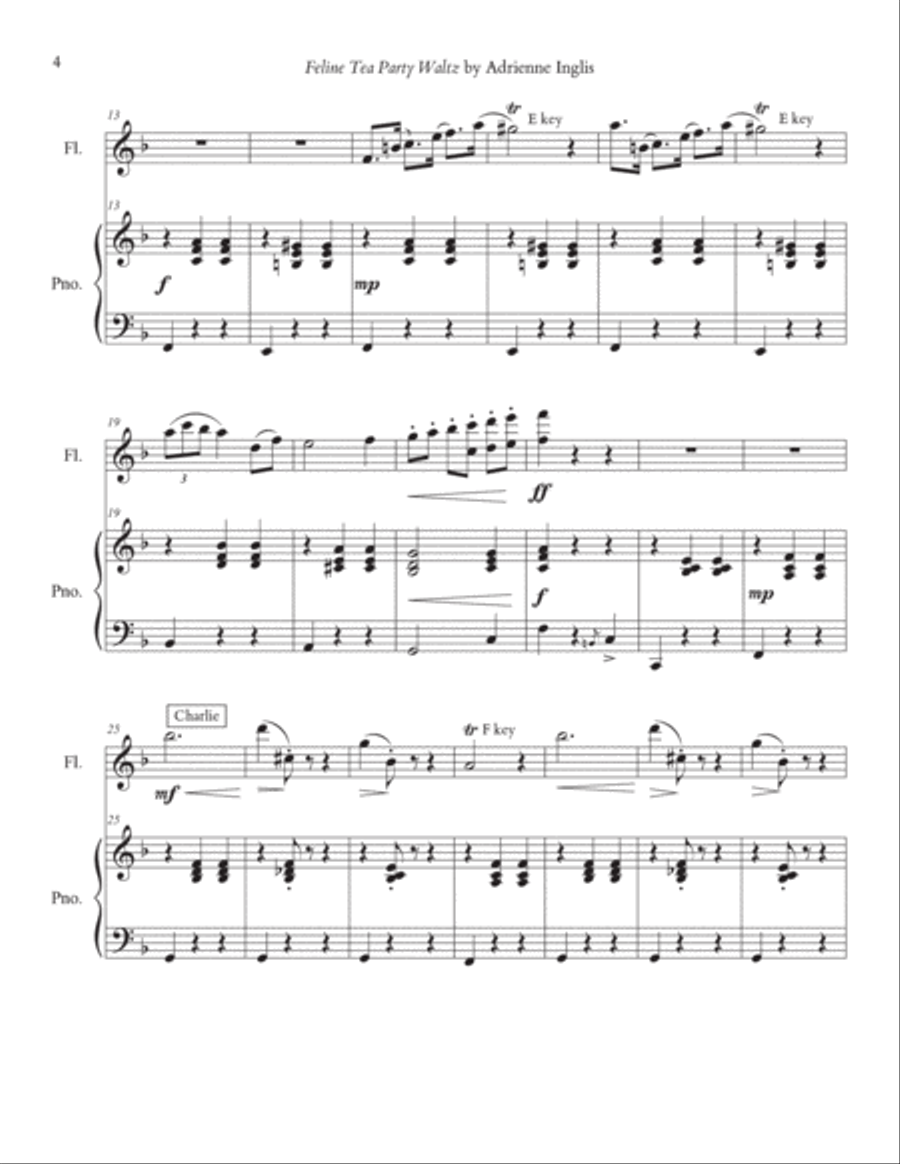 Feline Tea Party Waltz Chamber Music scores gallery preview page 4