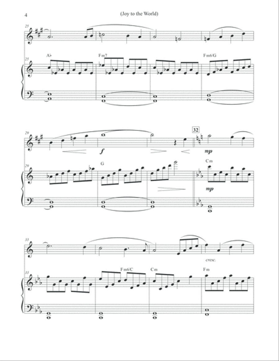 Joy to the World - Christmas Alto Sax Alto Saxophone scores gallery preview page 4