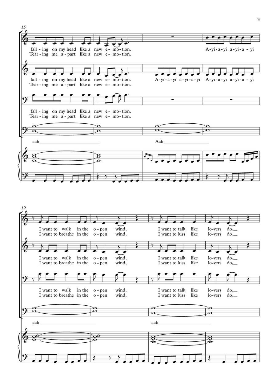Here Comes The Rain Again 4-Part scores gallery preview page 3