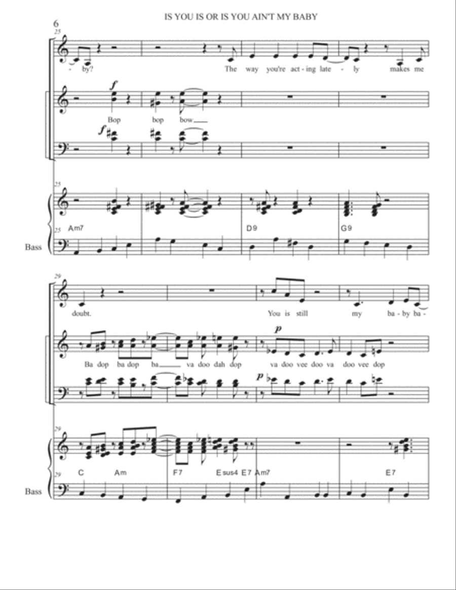 Is You Is, Or Is You Ain't (ma' Baby) 4-Part scores gallery preview page 6