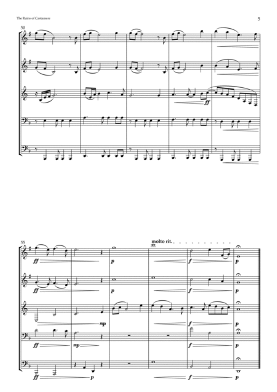 The Rains Of Castamere Brass Ensemble scores gallery preview page 5