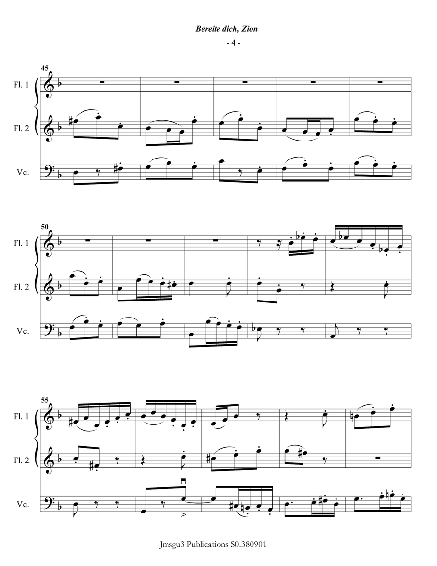 Bach: Christmas Trio for 2 Flutes & Cello Bach: Christmas Trio for 2 Flutes & Cello Small Ensemble scores gallery preview page 5