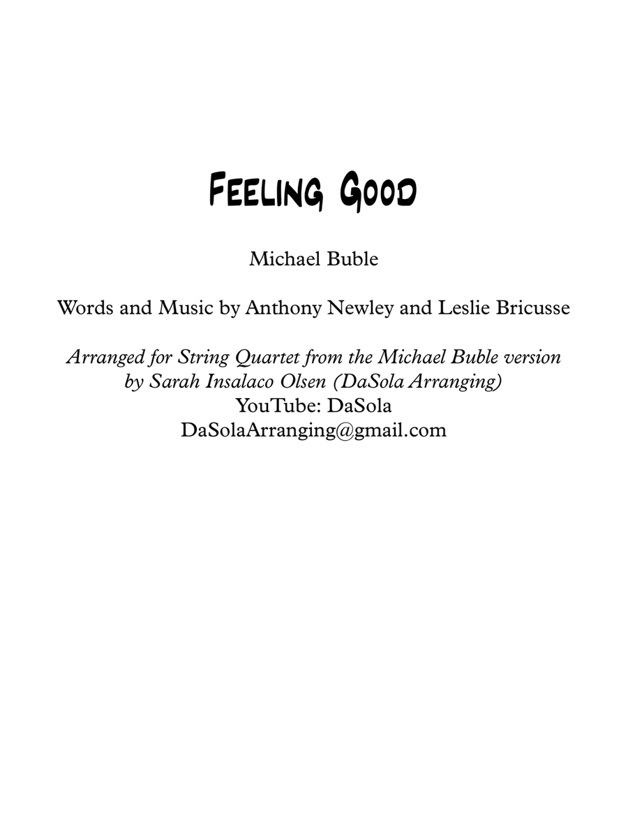 Feeling Good String Quartet scores gallery preview page 1