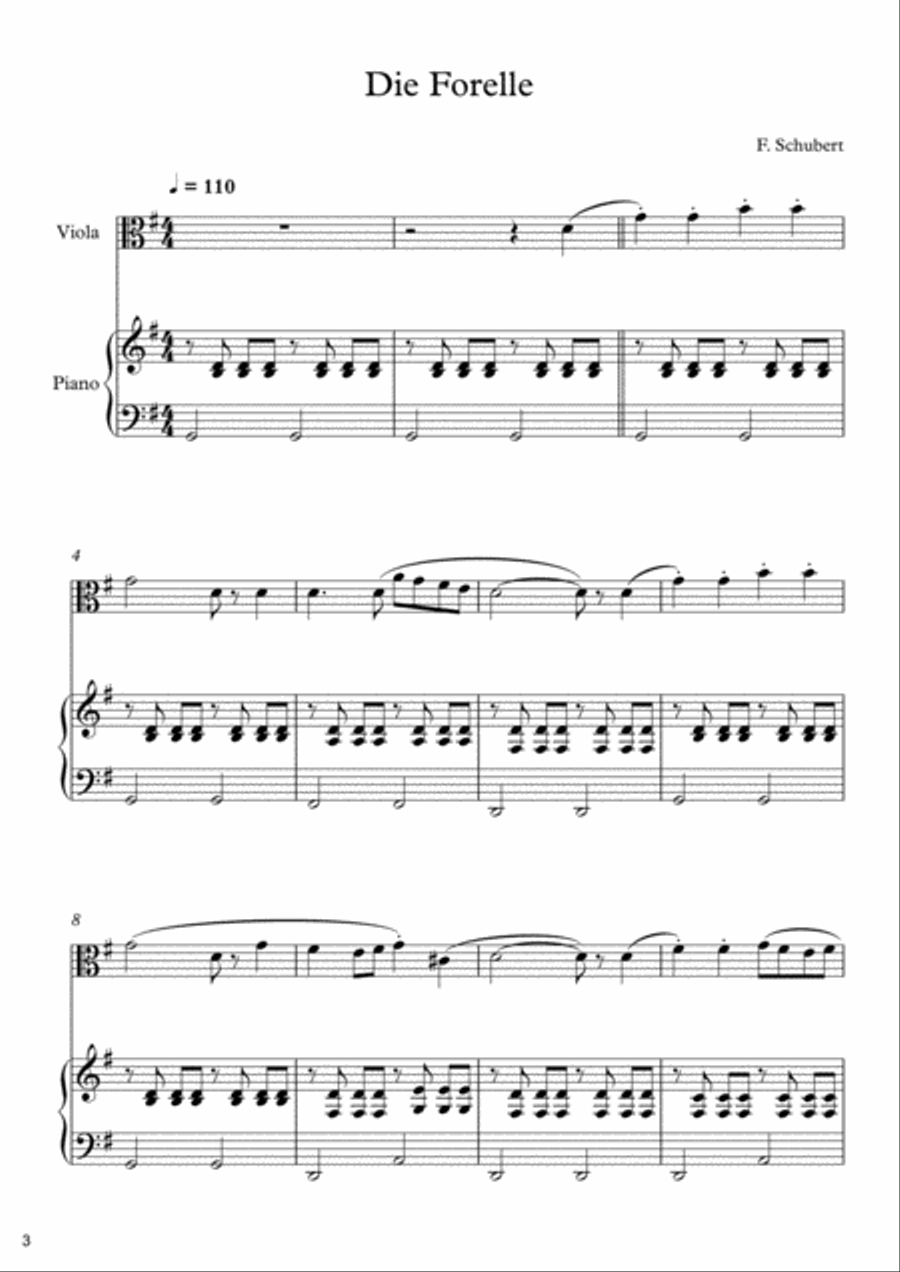 10 Easy Classical Pieces For Viola & Piano Vol. 4 Viola scores gallery preview page 4