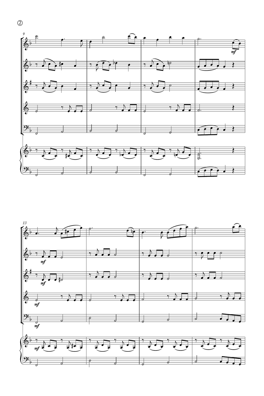 Hymne A L'amour Woodwind Quintet scores gallery preview page 2