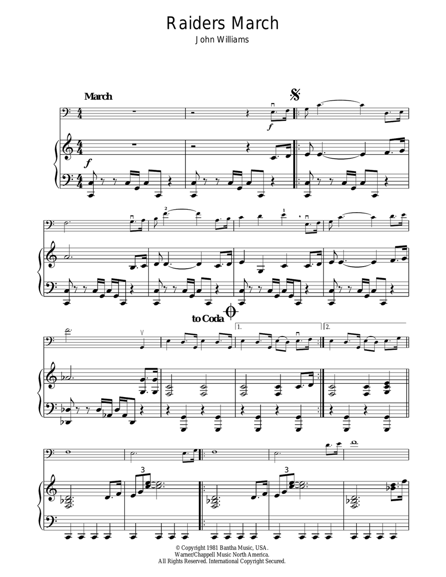 Raiders March Guitar scores gallery preview page 1
