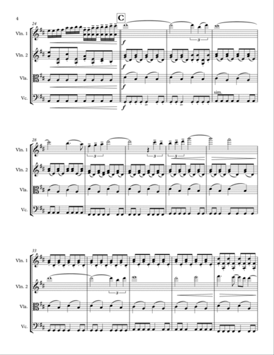 Chandelier String Quartet scores gallery preview page 4
