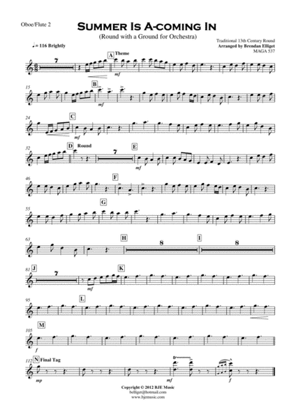 Summer Is A-coming In (Round with a Ground for Orchestra) Score and Parts PDF image number null