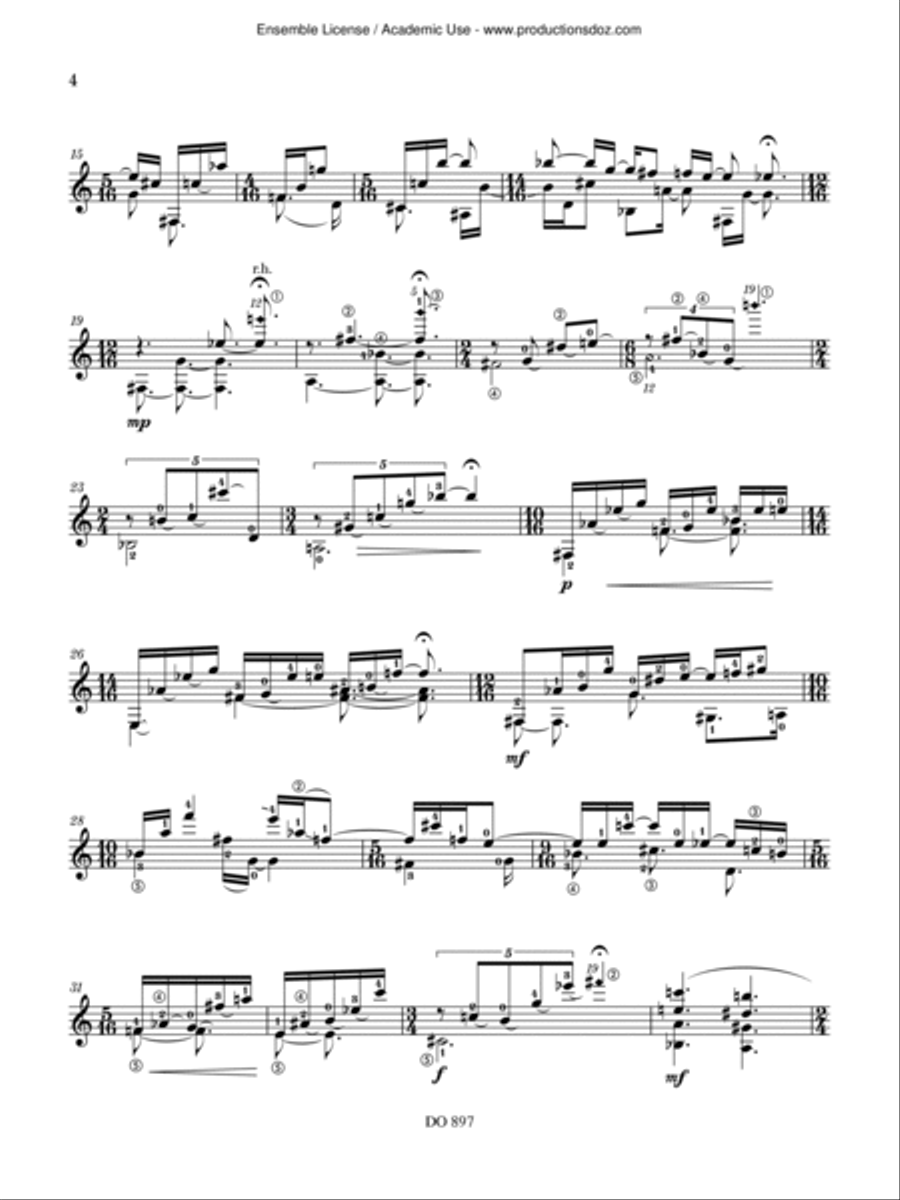 Postlude in Green Classical Guitar scores gallery preview page 4