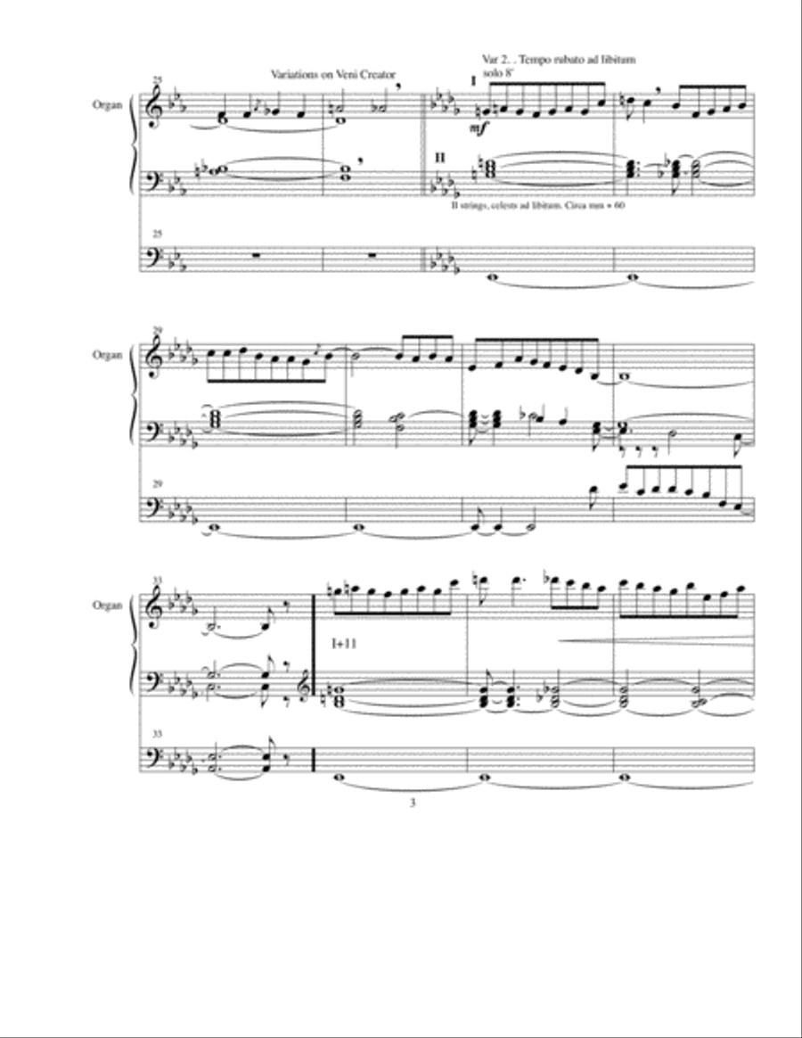 Veni Creator Spiritus, Variations on the ancient chant Organ Solo scores gallery preview page 3