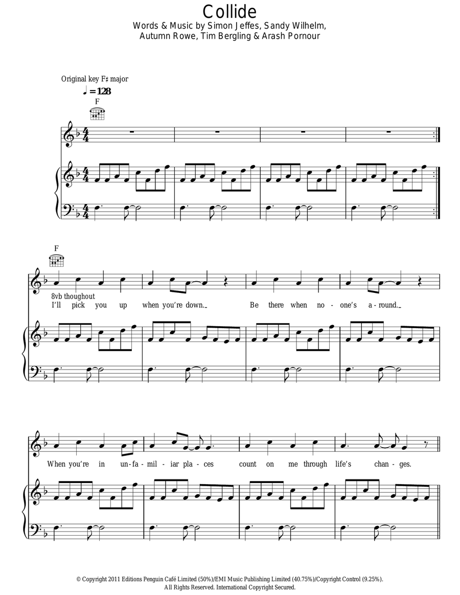 Collide Collide Acoustic Guitar scores gallery preview page 1