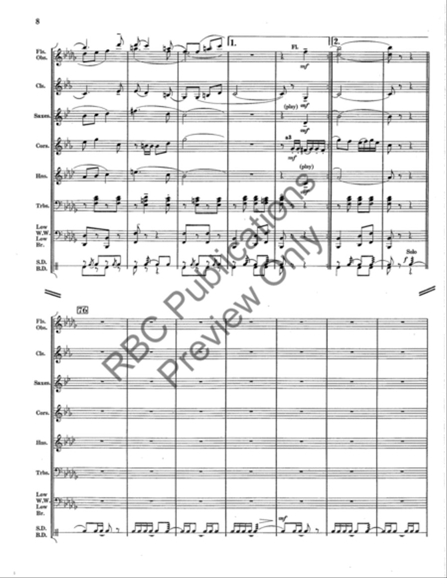 Swedish Folk Marsch (Score) Concert Band scores gallery preview page 9