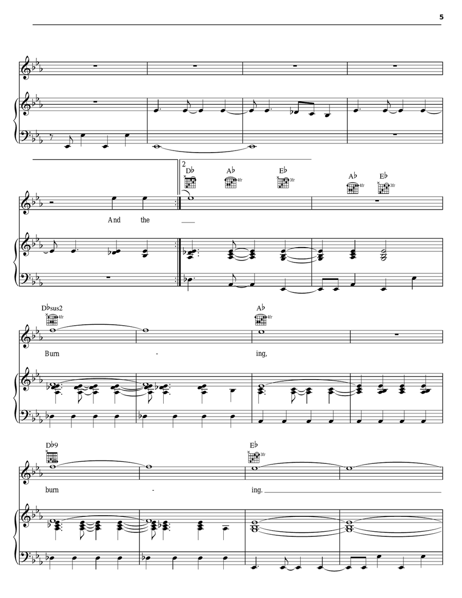 Desire Desire Piano, Vocal, Guitar scores gallery preview page 5