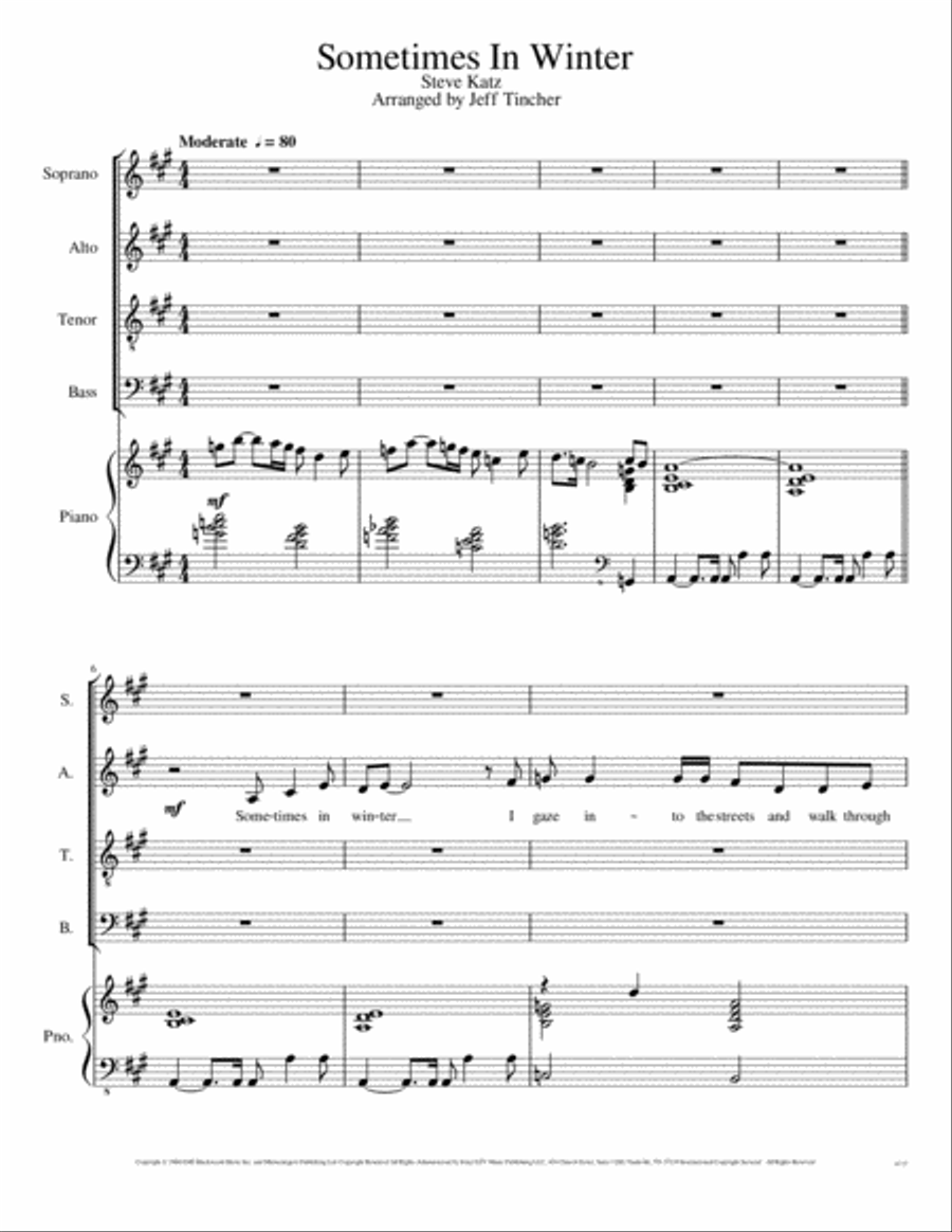 Sometimes In Winter 4-Part scores gallery preview page 2