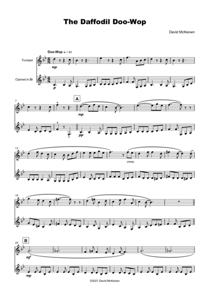 The Daffodil Doo-Wop, for Trumpet and Clarinet Duet