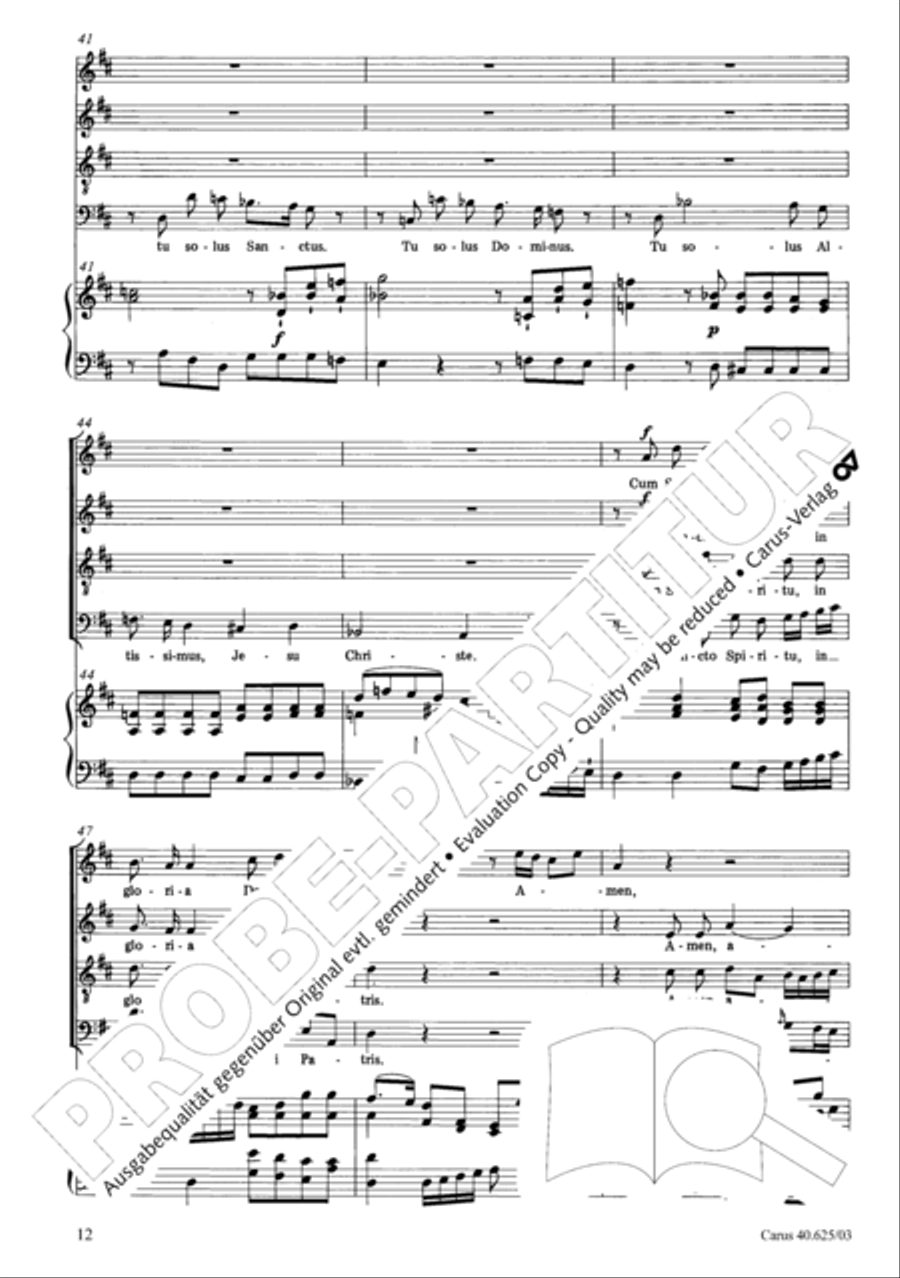 Missa brevis in D Major, K. 194 4-Part scores gallery preview page 13