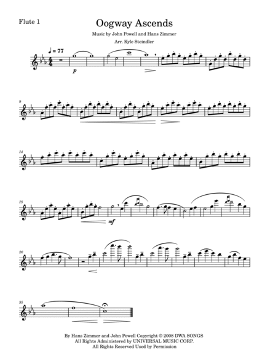 Oogway Ascends Woodwind Quartet scores gallery preview page 4