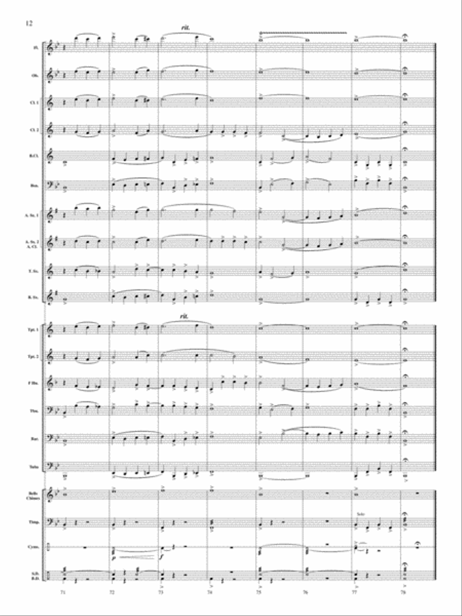 Swedish Hymn of Praise Concert Band scores gallery preview page 12
