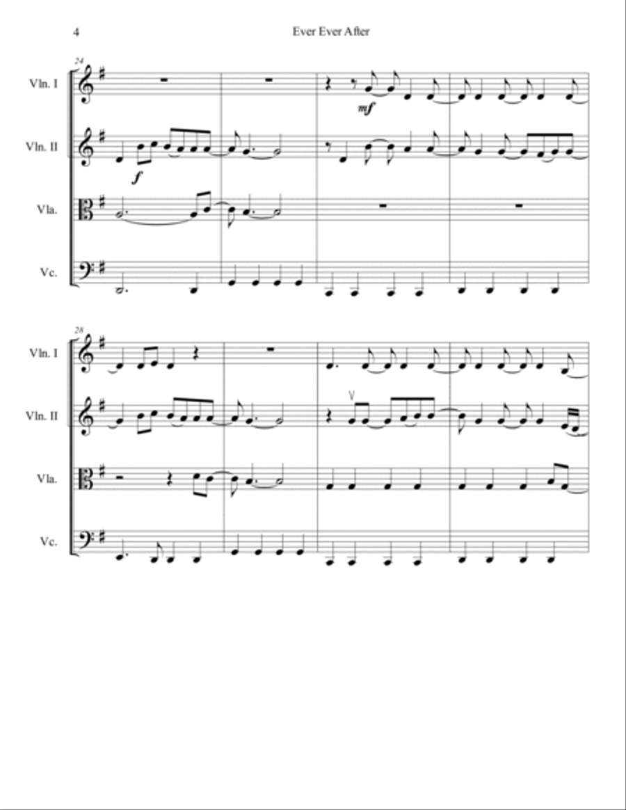 Ever Ever After String Quartet scores gallery preview page 5