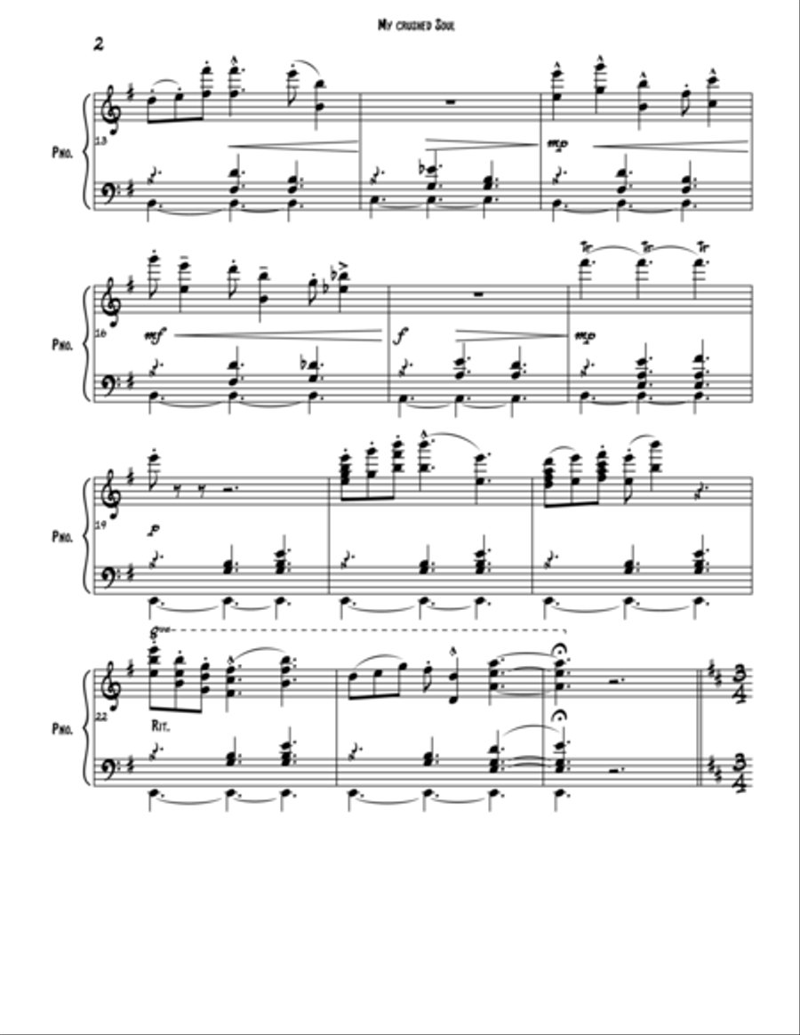 My Crushed Soul Piano Solo scores gallery preview page 2