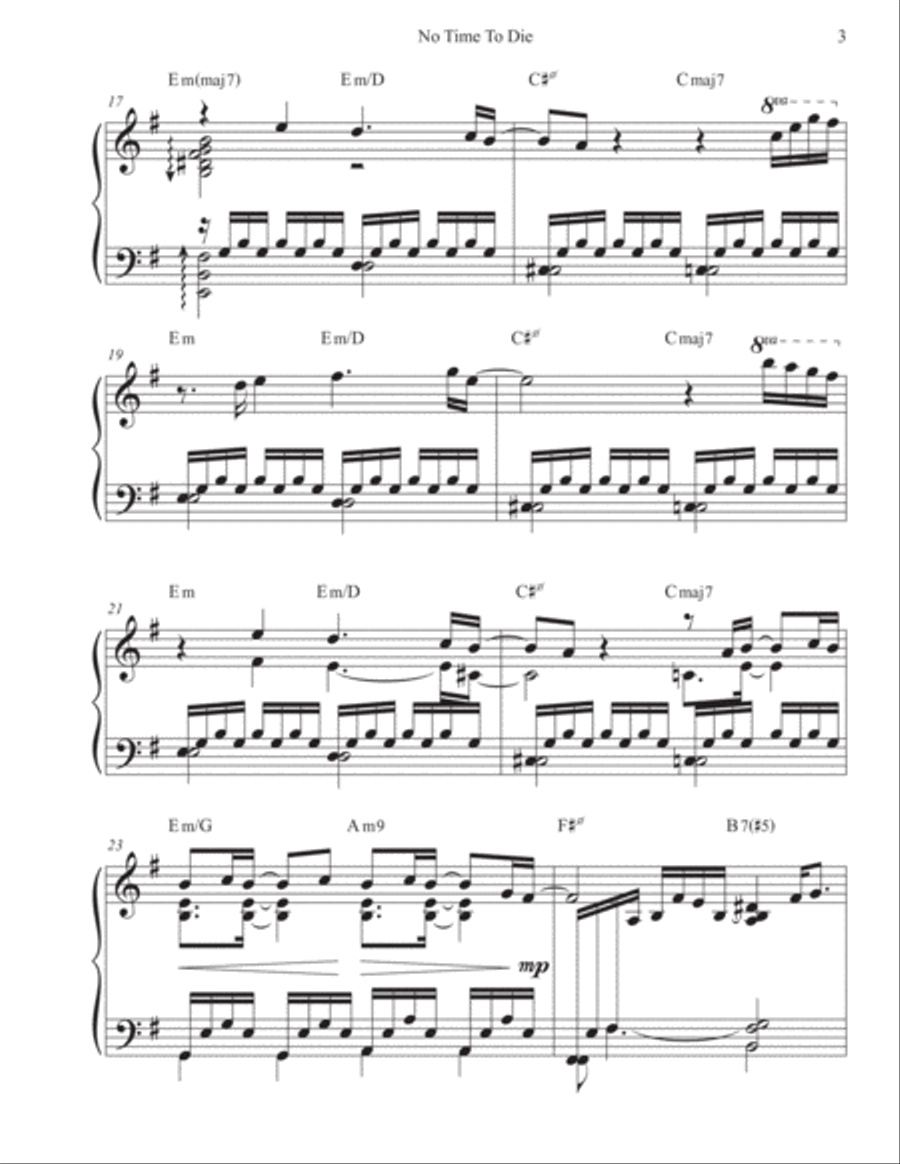No Time To Die Piano Solo scores gallery preview page 3