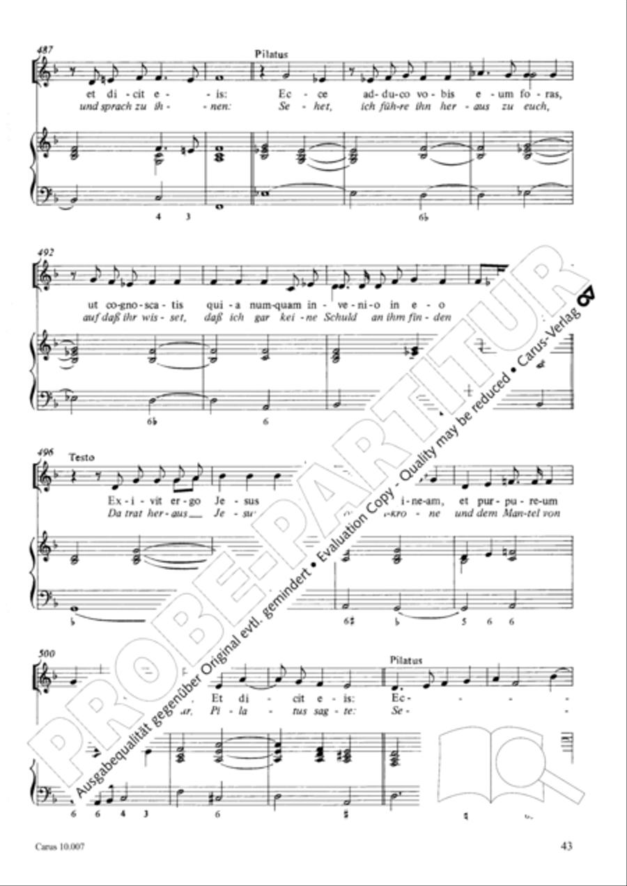 St. John Passion (Johannes-Passion) TB scores gallery preview page 44