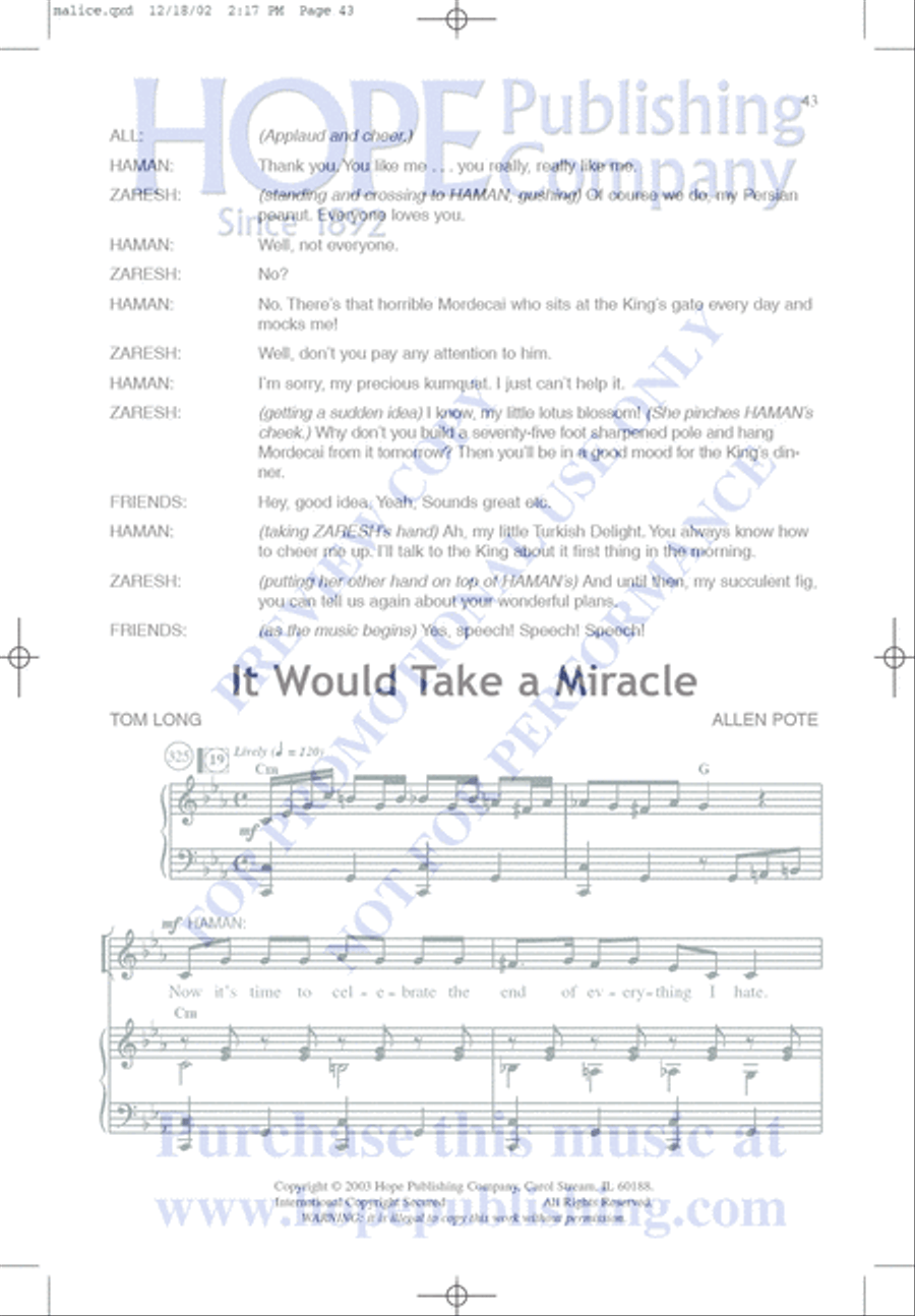 Malice in the Palace Unison Choir scores gallery preview page 43