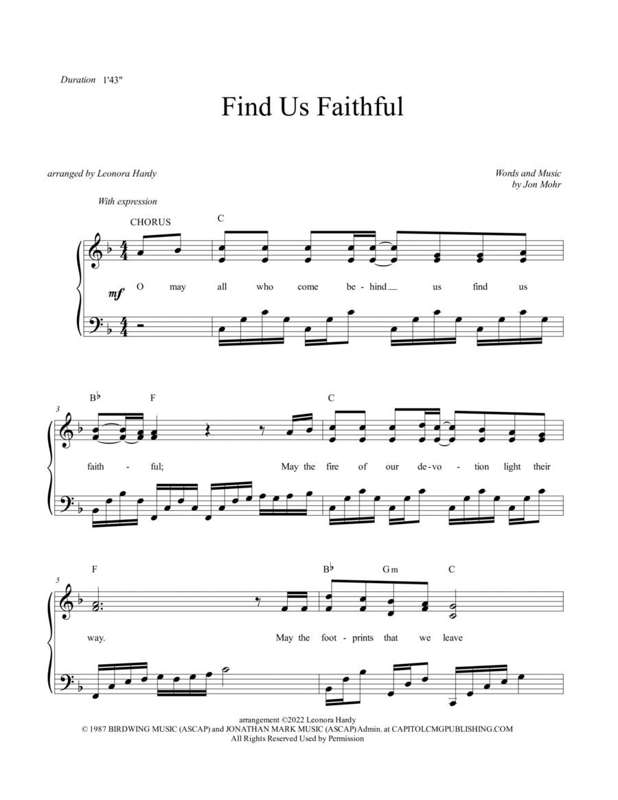 Find Us Faithful Piano Solo scores gallery preview page 1