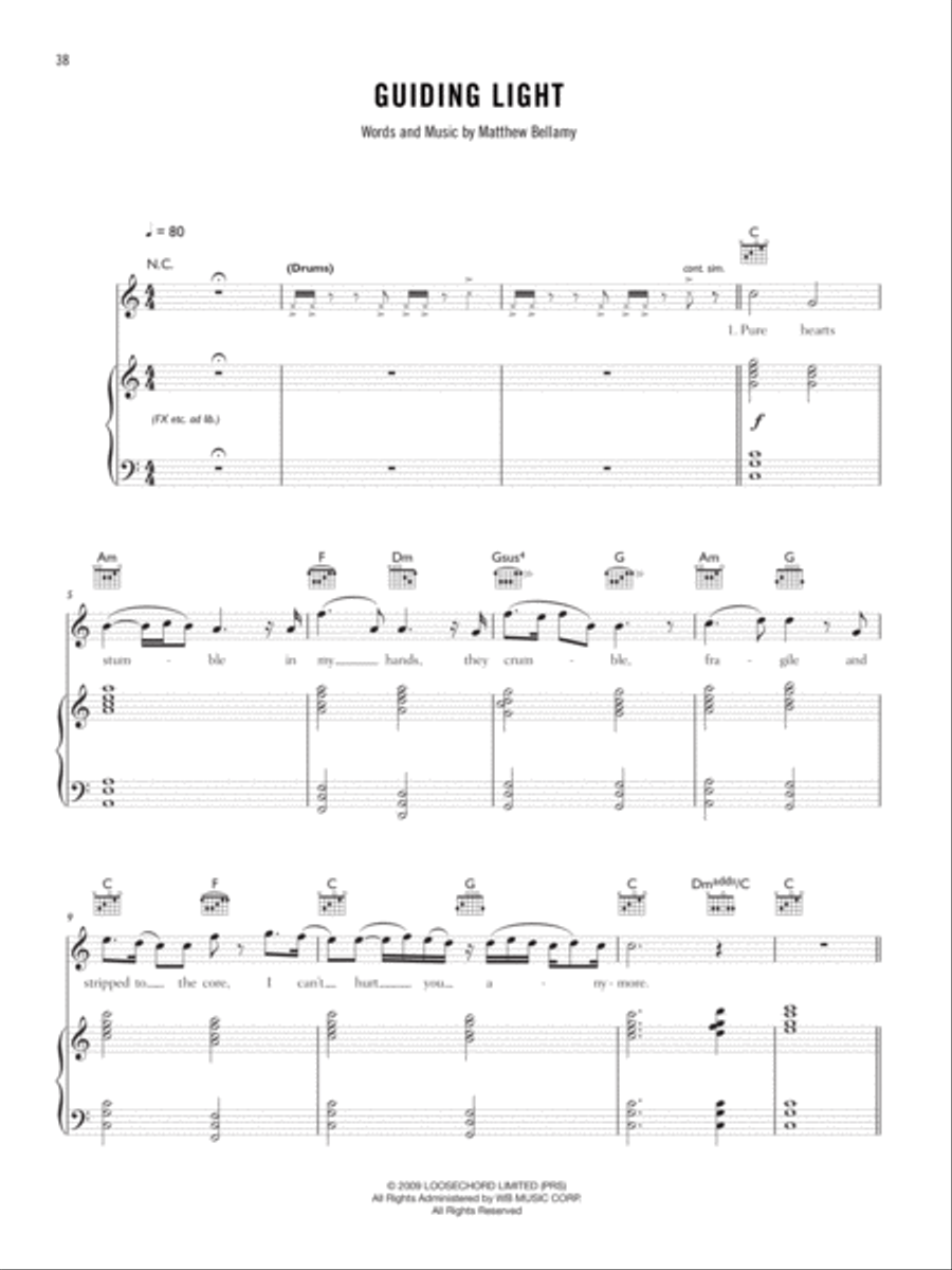 Guiding Light Piano, Vocal, Guitar scores gallery preview page 1