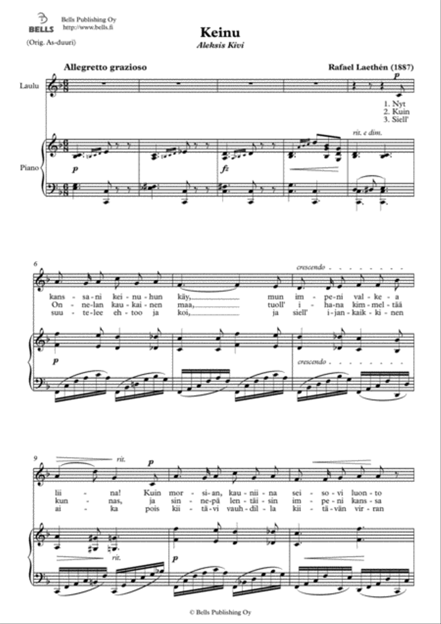 Keinu (F Major) Voice Solo scores gallery preview page 1
