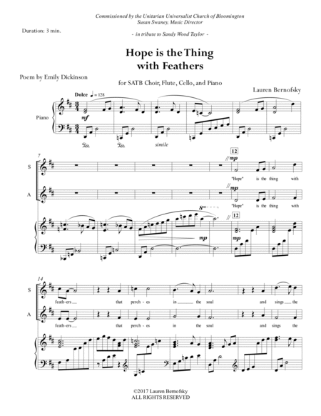 HOPE IS THE THING WITH FEATHERS - score