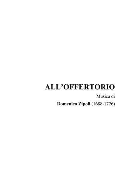 ALL'OFFERTORIO - -Zipoli - From Sonate d’Intavolatura per Organo e Cimbalo image number null