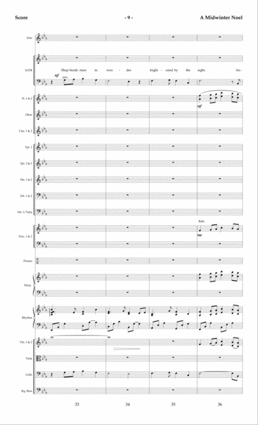 A Midwinter Noel - Orchestral Score and Parts Choir scores gallery preview page 12