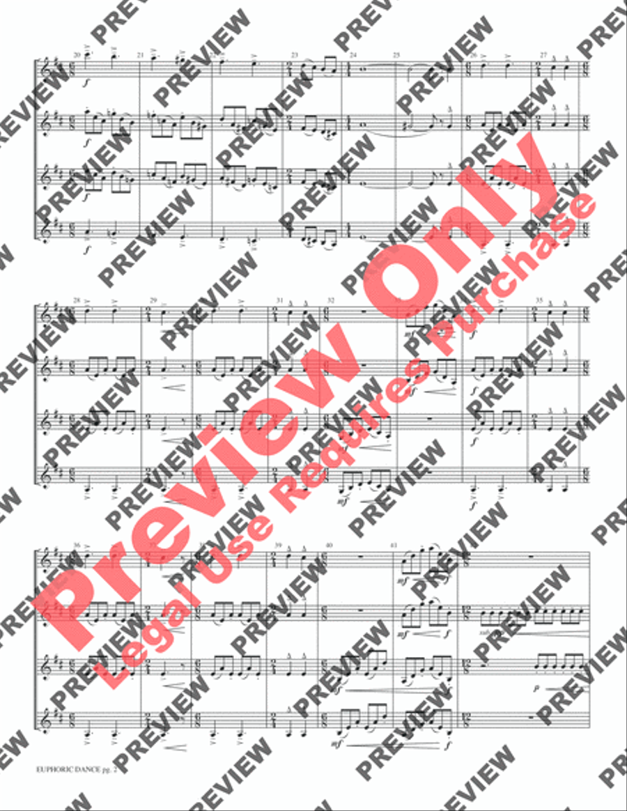 Euphoric Dance Clarinet Quartet scores gallery preview page 4